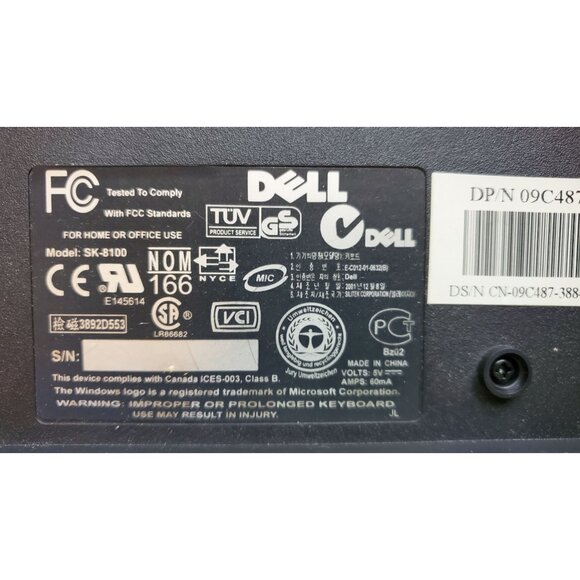Dell SK-8100 Wired PS/2 Keyboard For Office & Home Use some distress - Picture 4 of 11